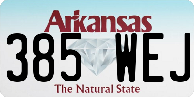 AR license plate 385WEJ