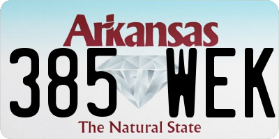 AR license plate 385WEK