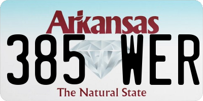 AR license plate 385WER