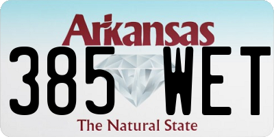 AR license plate 385WET