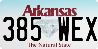 AR license plate 385WEX