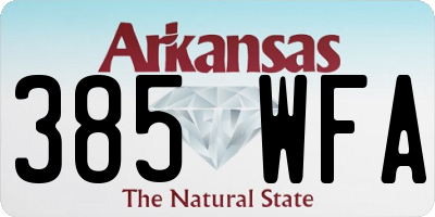 AR license plate 385WFA