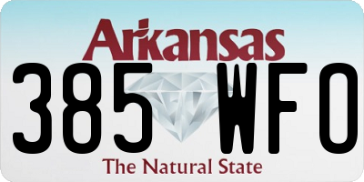 AR license plate 385WFO
