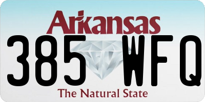 AR license plate 385WFQ