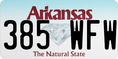 AR license plate 385WFW
