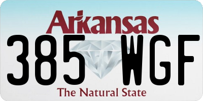 AR license plate 385WGF