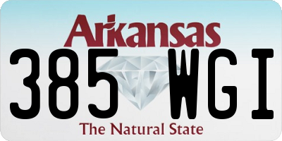 AR license plate 385WGI