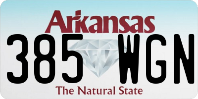 AR license plate 385WGN