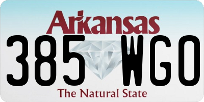 AR license plate 385WGO