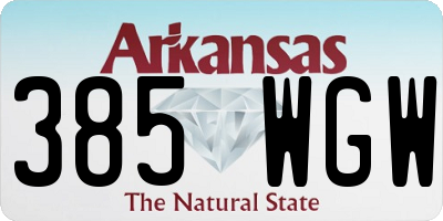 AR license plate 385WGW