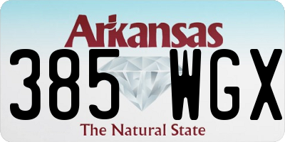 AR license plate 385WGX
