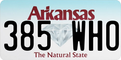 AR license plate 385WHO