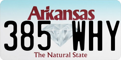 AR license plate 385WHY