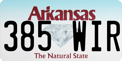 AR license plate 385WIR