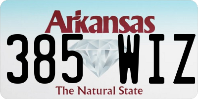 AR license plate 385WIZ
