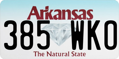 AR license plate 385WKO