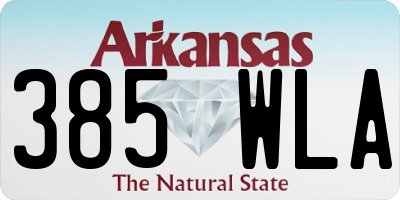 AR license plate 385WLA