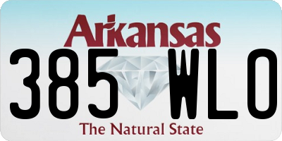 AR license plate 385WLO