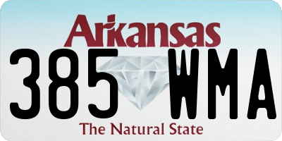 AR license plate 385WMA
