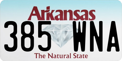 AR license plate 385WNA