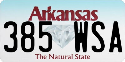 AR license plate 385WSA