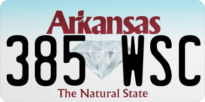 AR license plate 385WSC