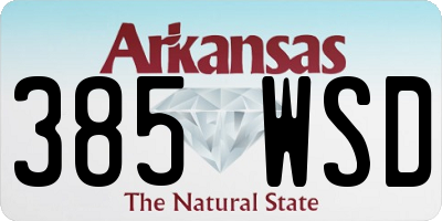 AR license plate 385WSD