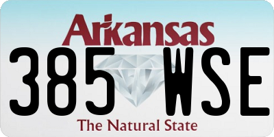 AR license plate 385WSE