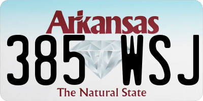 AR license plate 385WSJ