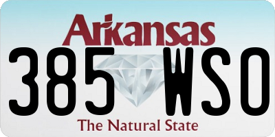AR license plate 385WSO