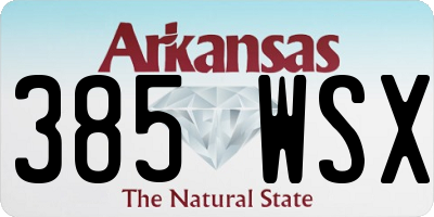AR license plate 385WSX