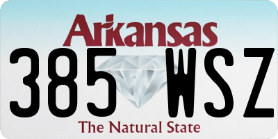 AR license plate 385WSZ