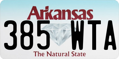 AR license plate 385WTA