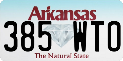 AR license plate 385WTO
