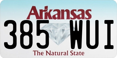 AR license plate 385WUI