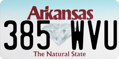 AR license plate 385WVU