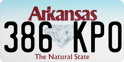 AR license plate 386KPO