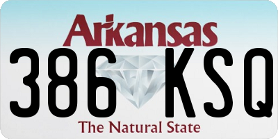 AR license plate 386KSQ