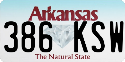 AR license plate 386KSW