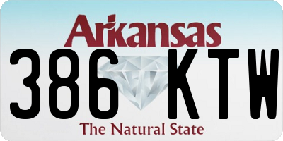 AR license plate 386KTW