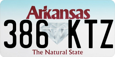 AR license plate 386KTZ