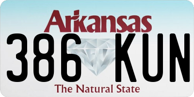 AR license plate 386KUN