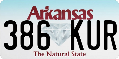 AR license plate 386KUR
