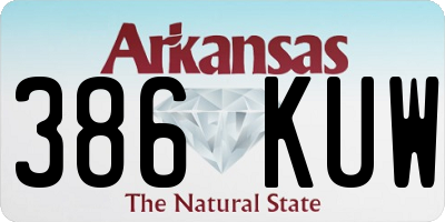 AR license plate 386KUW