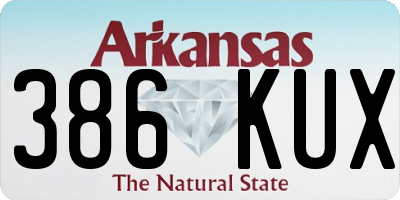 AR license plate 386KUX