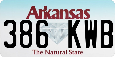 AR license plate 386KWB