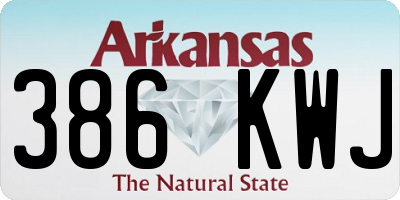 AR license plate 386KWJ