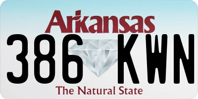 AR license plate 386KWN