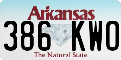 AR license plate 386KWO