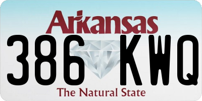 AR license plate 386KWQ